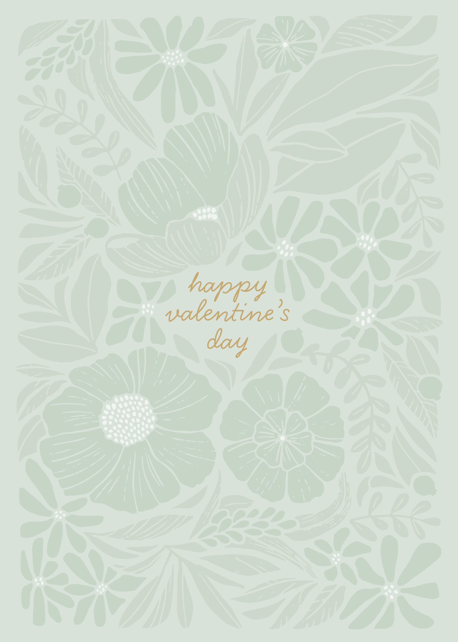 Greeting Card Valentine- Blooming